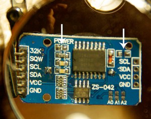 I de-soldered the power led, and removed the Bat charging circuit from the RTC board