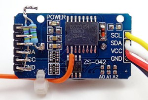 The resistors tuck up nicely under the header pins, which I fold back in my newer builds.