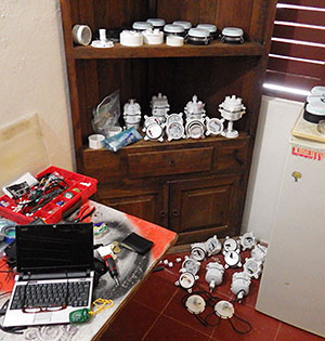 The depth limits on our point & shoot camera prevented us from capturing photos from the dives. But a pile of 1st & 2nd gen units was slowly accumulating on the floor in our room...