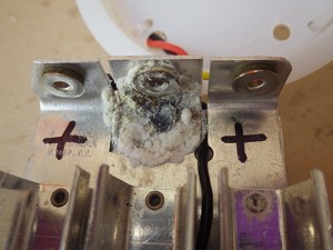 Leak corosion after sensor failure drained the batteries