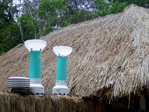 The new rain gauge loggers on their first real world installation